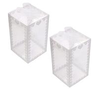 ONLYKXY 25 cajas transparentes para dulces de boda, cajas de plástico para regalos de fiesta, bodas, despedidas de soltera, macarrones, cenas, fiestas de cumpleaños (7 x 7 x 12 cm)