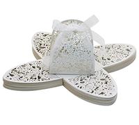 ONLYKXY 50 cajas de dulces de boda de 6 x 6 x 7 cm, cajas de papel kraft blanco hueco para regalos de fiesta, boda, despedida de soltera, macarrones, vacaciones, cena, fiesta de cumpleaños, caja