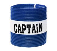 ONLYKXY Brazaletes de capitán de 9 x 30 cm, brazalete ajustable para fútbol, baloncesto, voleibol, escuela, equipo, competición, entrenador, jugadores, muñequera, (azul+blanco, 1)