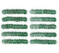 ONLYKXY Etiquetas de identificación numeradas de metal de aluminio resistente y colorido del 1 al 100, etiquetas colgantes para equipaje, etiqueta de identificación con anillos divididos para caja de