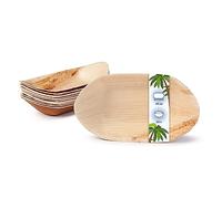 onlyleaf Palmware - Cuenco hoja de palma para aperitivos I vajilla desechable biodegradable y compostable I cuencos para servir Salsa aperitivos y mas I 50 piezas cuenco fiesta tipo barco 30 cm