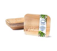 onlyleaf Palmware - Platos de hojas de palma I 100 piezas de ojas de palma rectangular profunda 16 x 13 cm I Bio vajilla desechable boda compostable biodegradable Vajilla de fiesta