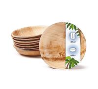onlyleaf Palmware - Set Cuencos Snacks I 400 piezas orgánicas desechables de 80ml, Ø10cm I Party vajilla compostable y biodegradable I hojas Palma vajilla desechable para Fingerfood Dips buffet