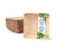 onlyleaf Palmware Vajillas desechables ecológicas hechas de hojas de palma I 200 piezas oja de palma tazón cuadrada 750ml 18cm I ensaladera - tazón de sopa - tazón de servir - tazón de aperitivos