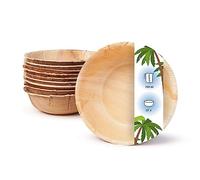 onlyleaf Palmware - Vajillas desechables ecológicas hechas de hojas de palma I 25 piezas oja de palma tazón redondo 750ml I ensaladera tazón - tazón de sopa - tazón de aperitivos