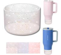 Onlymory Funda de silicona para botella de agua Hydrojug Traveler 40 de 32 onzas, protector inferior de botas para HydroJug, accesorios de vaso, funda protectora (transparente, dorado, rosa brillante)