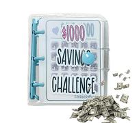 Onlynery ahorros 1000,Libreta Ahorros Fondos | Libro presupuesto con Sobres en Efectivo, Libro desafíos Ahorro presupuesto Reutilizable para el hogar, la Escuela