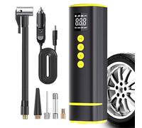 Onlynery Bomba de aire | Bomba eléctrica con manómetro digital - Medidor de presión de neumáticos eléctrico hasta 10 bar para coche, moto, bicicleta, vehículo