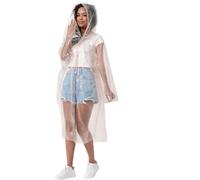 OnlyPRIME Pack Poncho Lluvia Mujer Transparente - Chubasquero Compacto Tipo Tarjeta (35g) - Impermeable Reutilizable con Capucha - Ideal para Viajes, Festivales y Emergencias