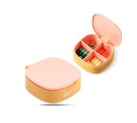 OnlyPRIME Pastillero Semanal Pequeño Portátil con 4 Compartimentos - Pastillero de Viaje Compacto para Medicación Diaria, Caja Pastillas Bolsillo Ligera y Organizador Pastilla