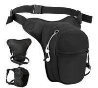 OnlyPRIME Riñonera Pierna Hombre Impermeable - Bolsa Pierna Moto con Tapa Dura y Reflectante | Mochila Moto Compacta, Riñonera Moto con Cremallera Estanca y Llavero Mosquetón (Funda Lluvia)