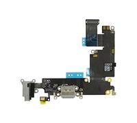 OnlyTech - Conector de Carga de Repuesto Compatible con iPhone 6 + Plus - Dock de Repuesto con Cable Flex, Micrófono, Conector Audio Jack y Antena. Color Gris