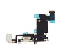 OnlyTech - Conector de Carga de Repuesto Compatible con iPhone 6S + Plus - Dock de Repuesto con Cable Flex, Micrófono, Conector Audio Jack y Antena. Color Blanco