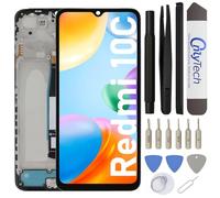 OnlyTech - Pantalla LCD completa con chasis ensamblado de repuesto para Xiaomi Redmi 10C con kit de reparación de 15 herramientas