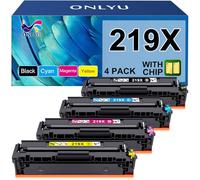 ONLYU 219X con Chip Compatible con HP 219X 219A Toner para HP Color LaserJet Pro MFP 3302fdw 3302fdwg 3302sdw 3302sdwg 3302fdn 3302fdng 3202dw 3202dn Alta Capacidad 4-Pack Negro Cian Amarillo Magenta