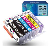 ONLYU 580XXL 581XXL Compatible para Canon PGI-580XXL CLI-581XXL Cartucho de Tinta para Canon para PIXMA TS8150 TS8151 TS8152 TS8250 TS8251 TS9150 (1PGBK 1Negro 1Cian 1Magenta 1Amarillo 1PhotoBlue)