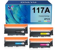 ONLYU Cartucho de tóner Compatible para HP 117A para HP Color Laser MFP 178nw 179fnw 150nw 150a 179fwg 178nwg W2070A W2071A W2072A W2073A (Negro Cian Amarillo Magenta 4-Pack)