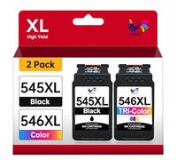 ONLYU PG545XL CL546XL Cartuchos de Tinta Remanufacturado para Canon 545 546 XL Compatible con Pixma TS3350 TS3150 TS3450 TS3351 MG2550S MG2550 MG2950 TR4650 TR4550 TR4551 MX495 (Negra y Color)