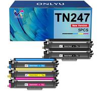ONLYU TN247 Compatible para Toner Brother DCP-l3550CDW TN243CMYK TN243 Toner Brother MFC-l3770CDW DCP-L3550CDW MFC-L3750CDW MFC-L3770CW HL-L3270CDW HL-L3230CDW DCP-L3510CDW HL-L3210CW (Paquete de 5)