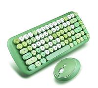 Onlywe - Ratón inalámbrico de 2,4 G para teclado y ratón óptico, diseño de punk, color caramelo y ratón óptico, compatible con portátil, escritorio, Mac, Win XP/7/8/10 (ratón verde)