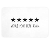 OnlyWow© Alfombra Baño 60x40 cm Decoracion Bathroom Mat Non Slip Shower Lavable Antideslizante Alfombrilla Tapete Banheiro Ducha WC Proverbios - Volvería a cagar aquí - Negro - Cita