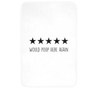 OnlyWow© Alfombra Baño 60x90 cm Decoracion Bathroom Mat Non Slip Shower Lavable Antideslizante Alfombrilla Tapete Banheiro Ducha WC Proverbios - Volvería a cagar aquí - Negro - Cita