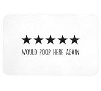 OnlyWow© Alfombra Baño 80x50 cm Decoracion Bathroom Mat Non Slip Shower Lavable Antideslizante Alfombrilla Tapete Banheiro Ducha WC Proverbios - Volvería a cagar aquí - Negro - Cita