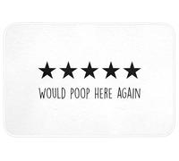 OnlyWow© Alfombra Baño 90x60 cm Decoracion Bathroom Mat Non Slip Shower Lavable Antideslizante Alfombrilla Tapete Banheiro Ducha WC Proverbios - Volvería a cagar aquí - Negro - Cita
