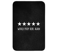 OnlyWow© Alfombra Ducha 40x60 cm Alfombrilla Baño Lavable Tapete WC Bath Mat Non Slip Antideslizante Bathroom Decoracion Shower Citas - Volvería a cagar aquí - Humor - Negro - Proverbio