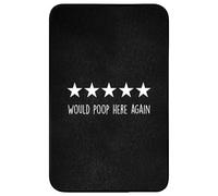 OnlyWow© Alfombra Ducha 50x80 cm Alfombrilla Baño Lavable Tapete WC Bath Mat Non Slip Antideslizante Bathroom Decoracion Shower Citas - Volvería a cagar aquí - Humor - Negro - Proverbio