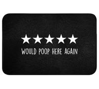 OnlyWow© Alfombra Ducha 60x40 cm Alfombrilla Baño Lavable Tapete WC Bath Mat Non Slip Antideslizante Bathroom Decoracion Shower Citas - Volvería a cagar aquí - Humor - Negro - Proverbio