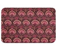 OnlyWow© Alfombra Ducha 60x40 cm Alfombrilla Baño Lavable Tapete WC Bath Mat Non Slip Antideslizante Bathroom Decoracion Shower Antigüedades - Flores - Colorido