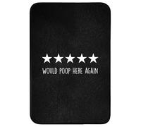 OnlyWow© Alfombra Ducha 60x90 cm Alfombrilla Baño Lavable Tapete WC Bath Mat Non Slip Antideslizante Bathroom Decoracion Shower Citas - Volvería a cagar aquí - Humor - Negro - Proverbio