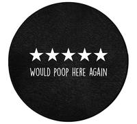 OnlyWow© Alfombra Ducha 70x70 cm Alfombrilla Baño Lavable Tapete WC Bath Mat Non Slip Antideslizante Bathroom Decoracion Shower Citas - Volvería a cagar aquí - Humor - Negro - Proverbio