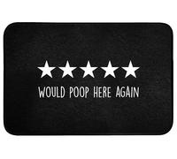 OnlyWow© Alfombra Ducha 90x60 cm Alfombrilla Baño Lavable Tapete WC Bath Mat Non Slip Antideslizante Bathroom Decoracion Shower Citas - Volvería a cagar aquí - Humor - Negro - Proverbio