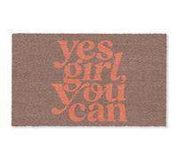 OnlyWow© Alfombra Rectangular 150x90 cm Salon Colores Dormitorio Grandes Carpetes Cuarto Bedroom Antideslizante Absorbente De Sonido Carpete Yes Girl You Can - Naranja - Marrón