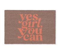 OnlyWow© Alfombra Rectangular 180x120 cm Salon Colores Dormitorio Grandes Carpetes Cuarto Bedroom Antideslizante Absorbente De Sonido Carpete Yes Girl You Can - Naranja - Marrón