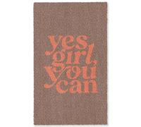 OnlyWow© Alfombra Rectangular 90x150 cm Salon Colores Dormitorio Grandes Carpetes Cuarto Bedroom Antideslizante Absorbente De Sonido Carpete Yes Girl You Can - Naranja - Marrón
