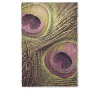 OnlyWow© Alfombra Salon Rectangular 120x180 cm Redondas Rugs For Living Room Grande Pelo Corto Comedor Alfombrilla XXL Absorbente De Sonido Pavo Real - Plumas - Morado - Verde