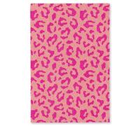 OnlyWow© Alfombra Salon Rectangular 140x200 cm Redondas Rugs For Living Room Grande Pelo Corto Comedor Alfombrilla XXL Absorbente De Sonido Pantera - Rosa - Estampado Animal - Minimalista
