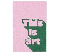 OnlyWow© Alfombra Salon Rectangular 150x230 cm Redondas Rugs For Living Room Grande Pelo Corto Comedor Alfombrilla XXL Absorbente De Sonido Verde - Teskt - Esto es Arte - Rosa