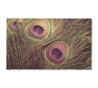 OnlyWow© Alfombra Salon Rectangular 150x90 cm Redondas Rugs For Living Room Grande Pelo Corto Comedor Alfombrilla XXL Absorbente De Sonido Pavo Real - Plumas - Morado - Verde