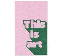 OnlyWow© Alfombra Salon Rectangular 90x150 cm Redondas Rugs For Living Room Grande Pelo Corto Comedor Alfombrilla XXL Absorbente De Sonido Verde - Teskt - Esto es Arte - Rosa