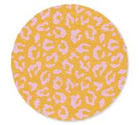 OnlyWow© Alfombra Salon Redondo 90x90 cm Redondas Rugs For Living Room Grande Pelo Corto Comedor Alfombrilla XXL Absorbente De Sonido Estampado Pantera - Naranja - Rosa - Animal Print