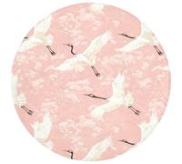 OnlyWow© Alfombras Baño 70x70 cm Alfombra Ducha Lavable Tapete WC Bath Mat Non Slip Antideslizante Bathroom Decoracion Shower Grulla - Flor - Rosa