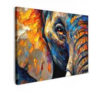 OnlyWow© Cuadro Para Jardín 100x70 cm Decorativos Terraza Balcón Cuadros Modernos Accesorios Adornos Balcon Póster Decorativa Elefante - Arte - Animales