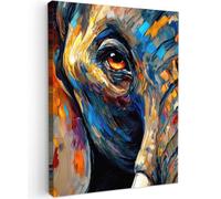 OnlyWow© Cuadro Para Jardín 50x70 cm Decorativos Terraza Balcón Cuadros Modernos Accesorios Adornos Balcon Póster Decorativa Elefante - Arte - Animales
