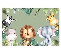 OnlyWow© Manteles Individuales Lavables 1 Piezas 45x30 cm Salvamanteles Plástico Antideslizante Tapete Mesa Comedor Elegante Placemat Animales - Acuarela - Niño - Naturaleza