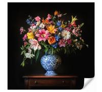 OnlyWow© Papel Pintado De Pared 240x240 cm Papeles Pintados Pour Salon Dormitorio Decorativo Wallpaper Cocina Color - Jarrón - Flores - Ramo