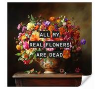 OnlyWow© Papel Pintado De Pared 280x280 cm Papeles Pintados Pour Salon Dormitorio Decorativo Wallpaper Cocina Color - Flores - Vintage - Florero